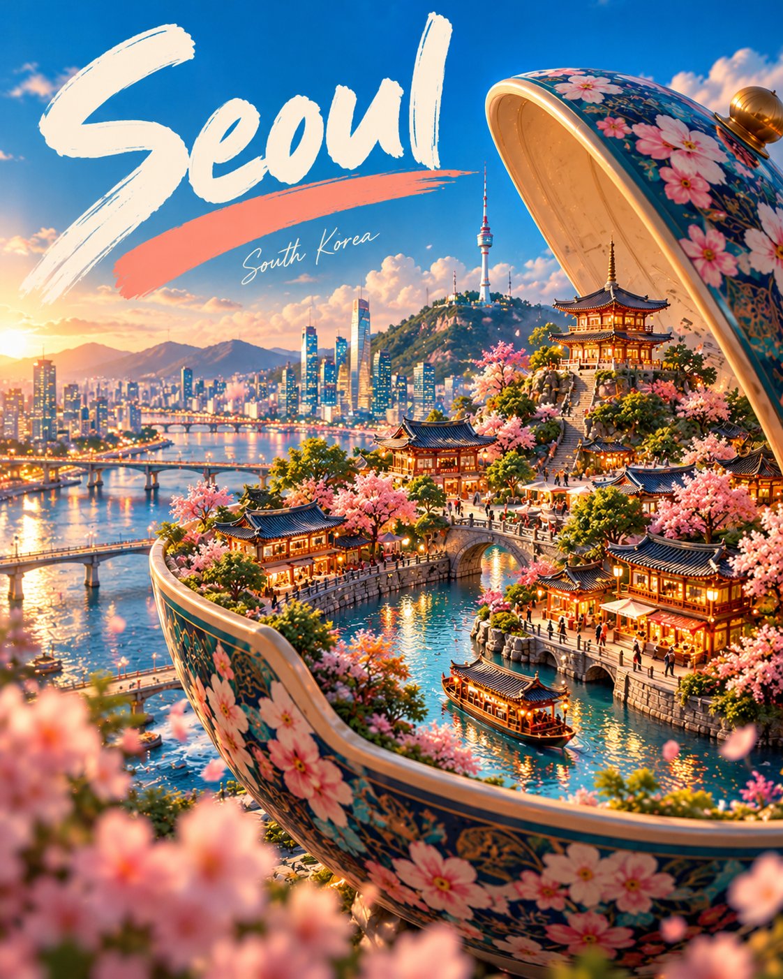 小さな世界の旅行ポスターテンプレート — AI image prompt — GPT Image 2.5 — Surreal, Digital Art, 3D Render - 2