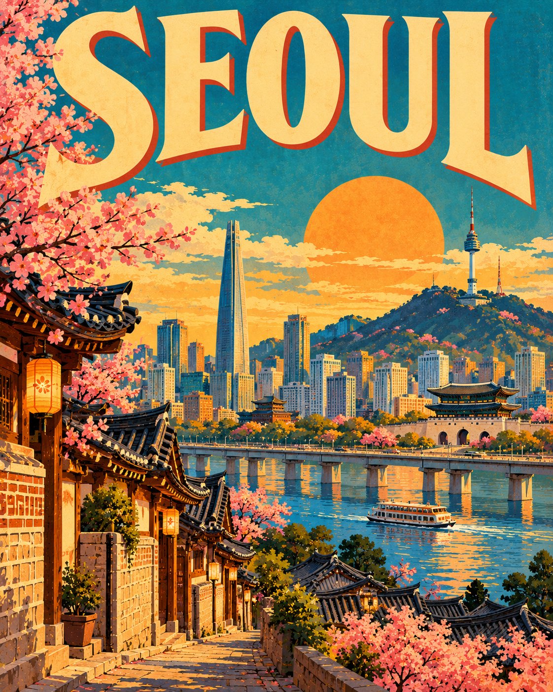Mid-Century Vintage Travel Poster Template — AI image prompt — GPT Image 2.5 — Poster, Vintage - 2