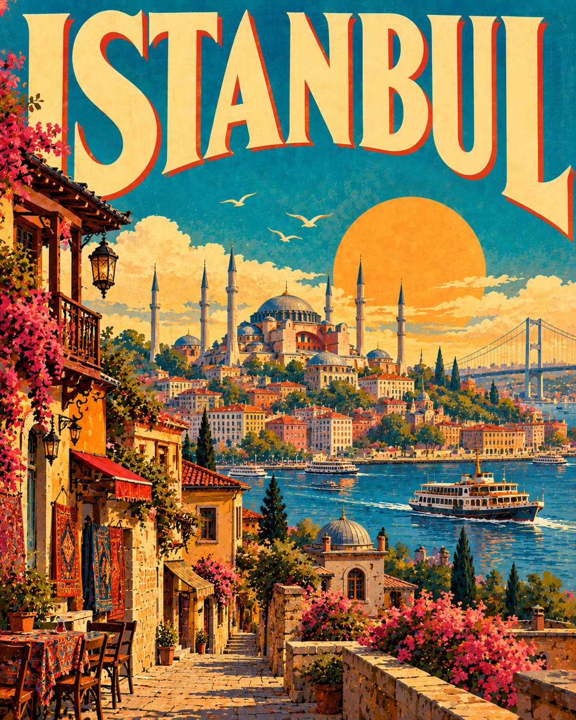 Mid-Century Vintage Travel Poster Template — AI image prompt — GPT Image 2.5 — Poster, Vintage - 3
