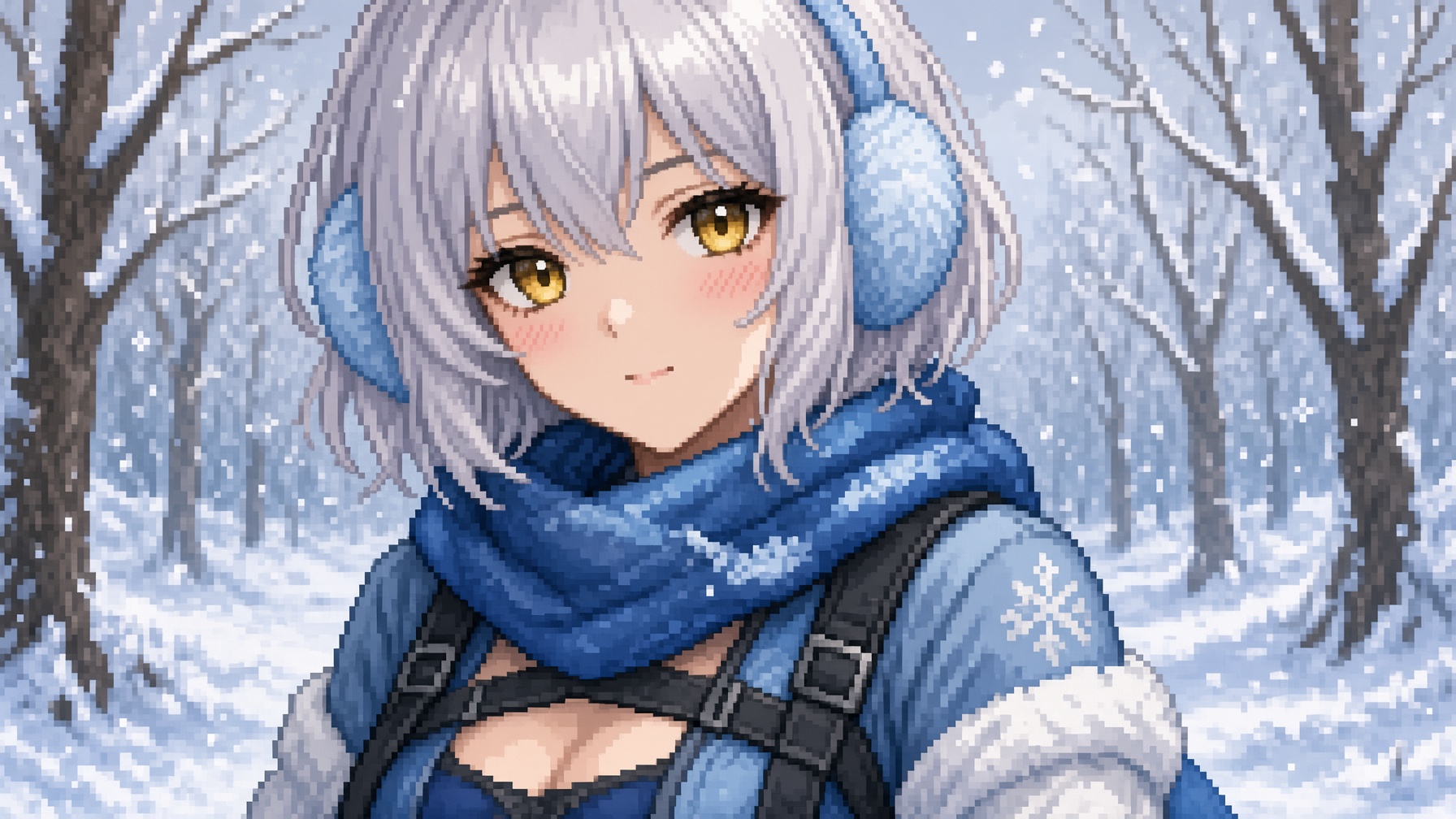 16-bit anime girl in snowy forest — AI image prompt — Grok Imagine 2 — Anime, Pixel Art, Portrait - 2