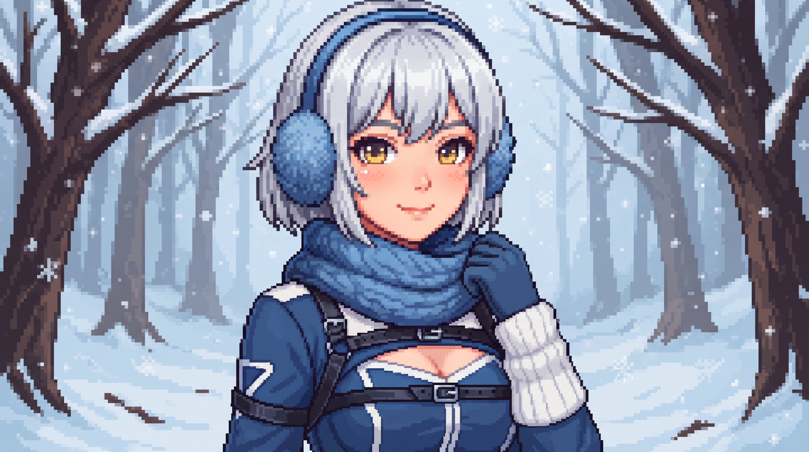 16-bit anime girl in snowy forest — AI image prompt — Grok Imagine 2 — Anime, Pixel Art, Portrait - 4