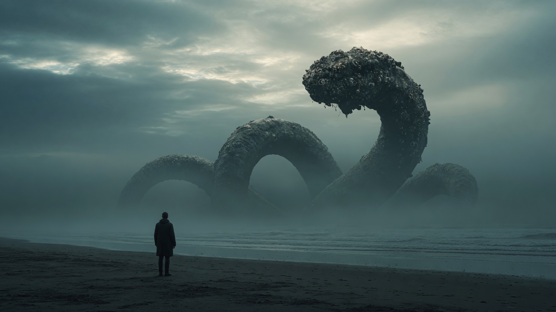 Ruckenfigur Figure Facing Enormous Subject — AI image prompt — Grok Imagine 2 — Dramatic, Cinematic, Fantasy - 2