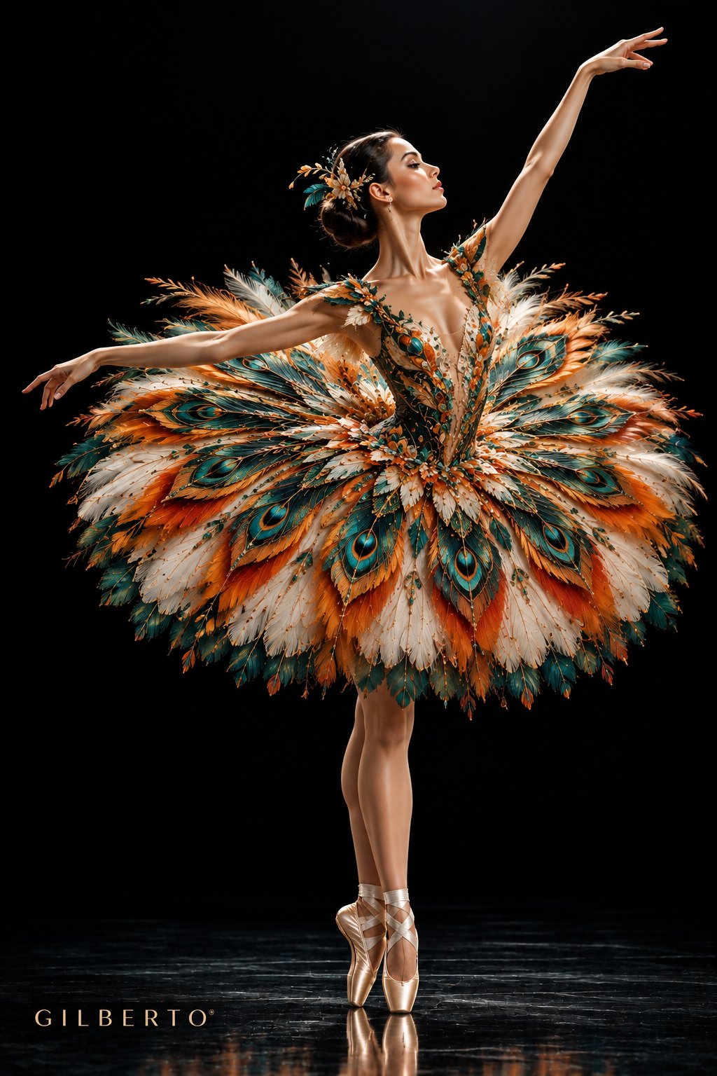 아방가르드 발레리나 스튜디오 포트레이트 — AI image prompt — Nano Banana 2.1 — Dramatic, Fashion, Portrait - 3