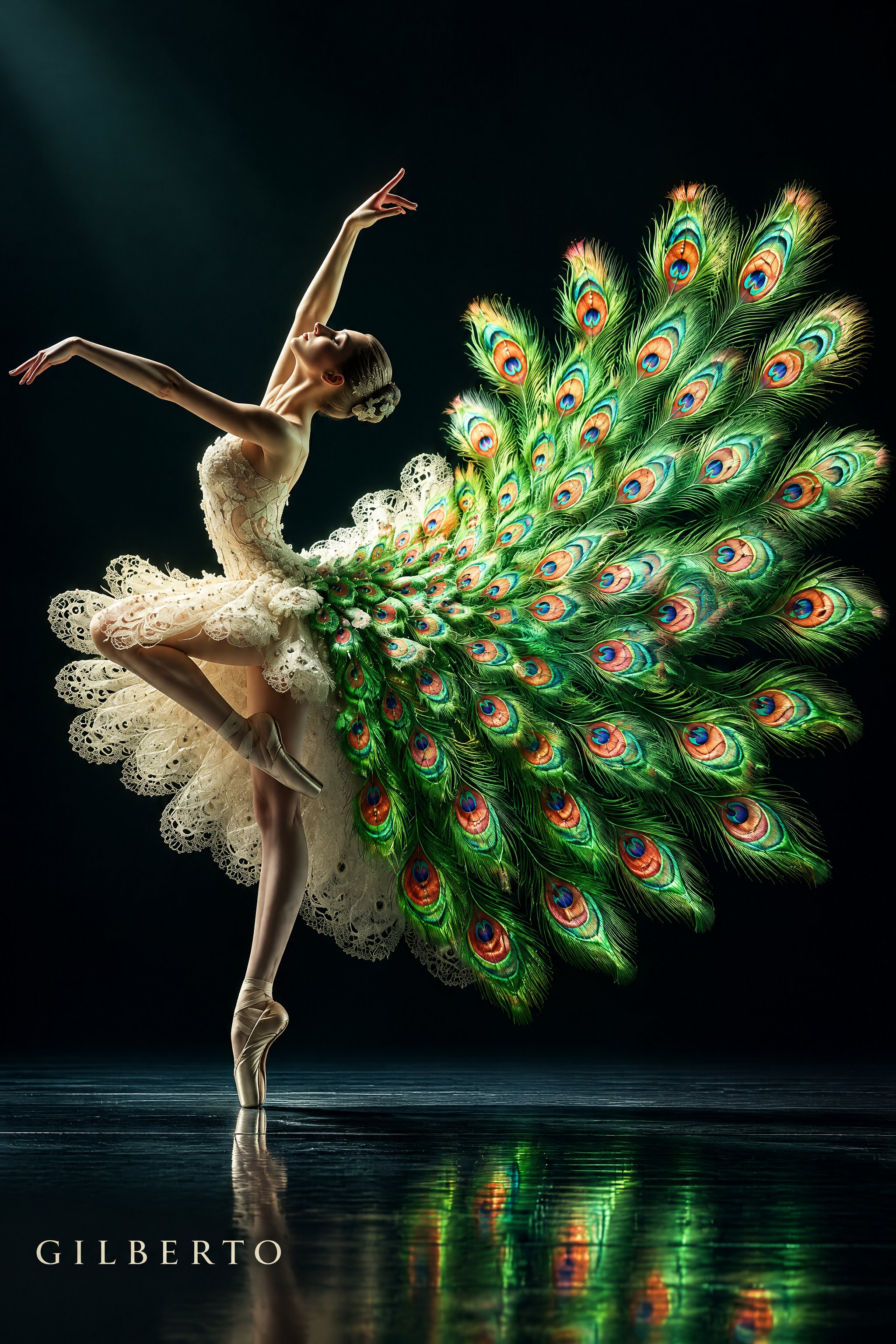 아방가르드 발레리나 스튜디오 포트레이트 — AI image prompt — Nano Banana 2.1 — Dramatic, Fashion, Portrait - 4