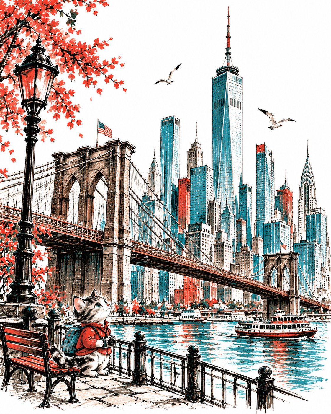 Mid-Century Storybook Travel Illustration — AI image prompt — GPT Image 2.5 — Whimsical, Vintage, Sketch - 4