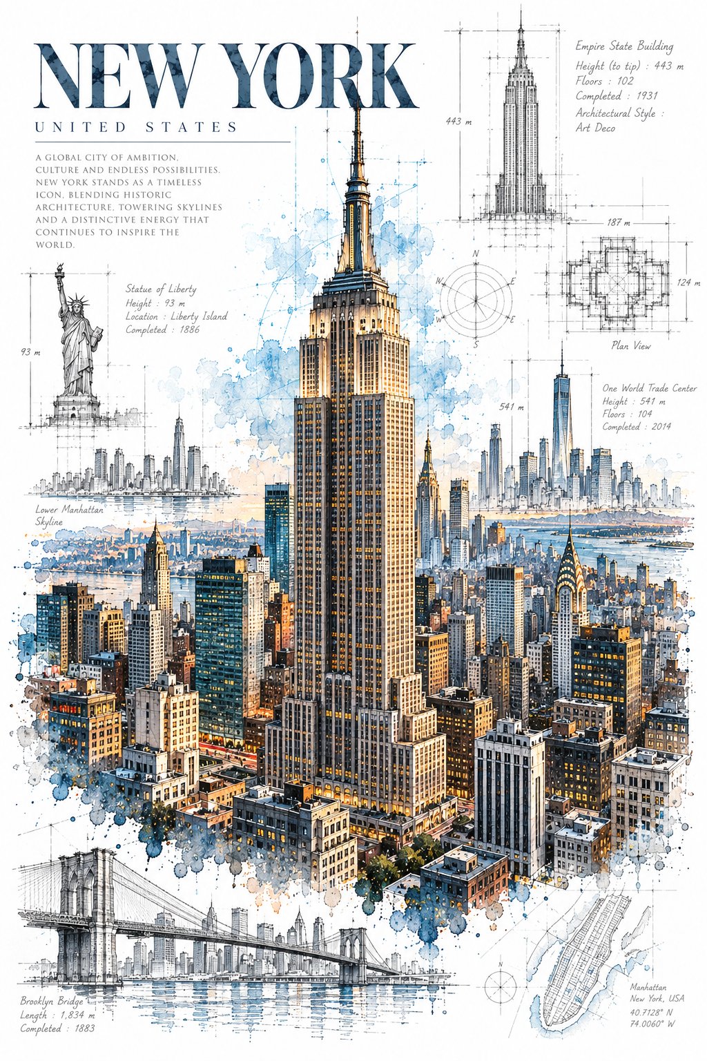 Architectural Ink and Watercolor Poster — AI image prompt — GPT Image 2.5 — Architecture, Watercolor, Sketch - 4