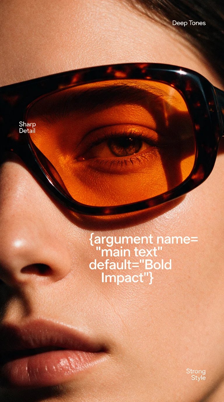 Editorial Close-Up Through Amber Sunglasses — AI image prompt — Seedream 5 — Cinematic, Fashion, Portrait - 2