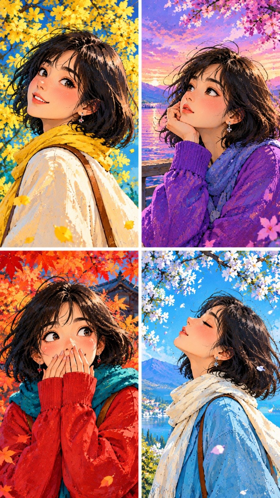 花咲くジャカランダの木の下の女性 — AI image prompt — GPT Image 2.5 — Whimsical, Digital Art, Fantasy - 2