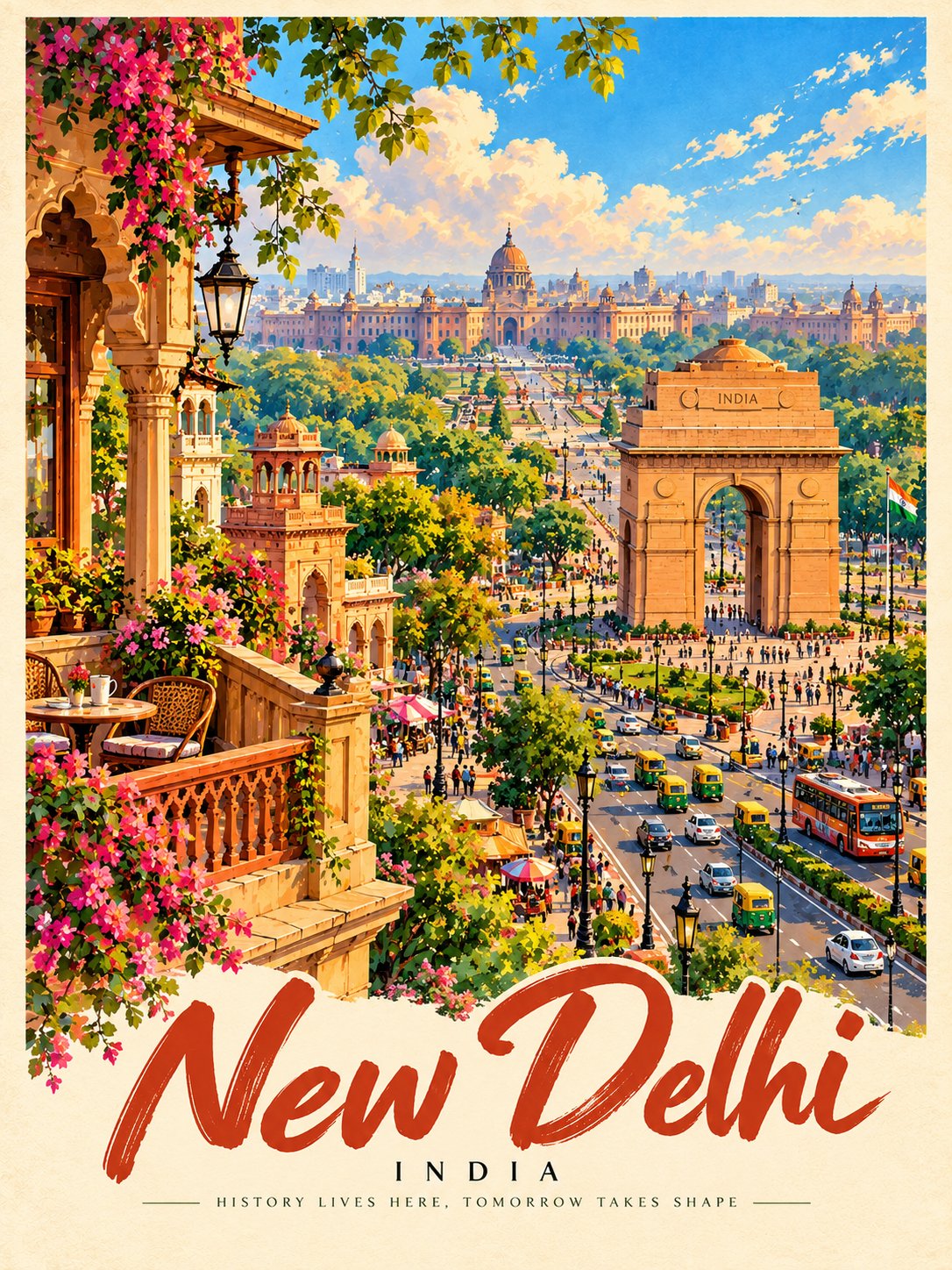ヴィンテージ旅行ポスターイラスト — AI image prompt — GPT Image 2.5 — Poster, Vintage, Landscape - 2