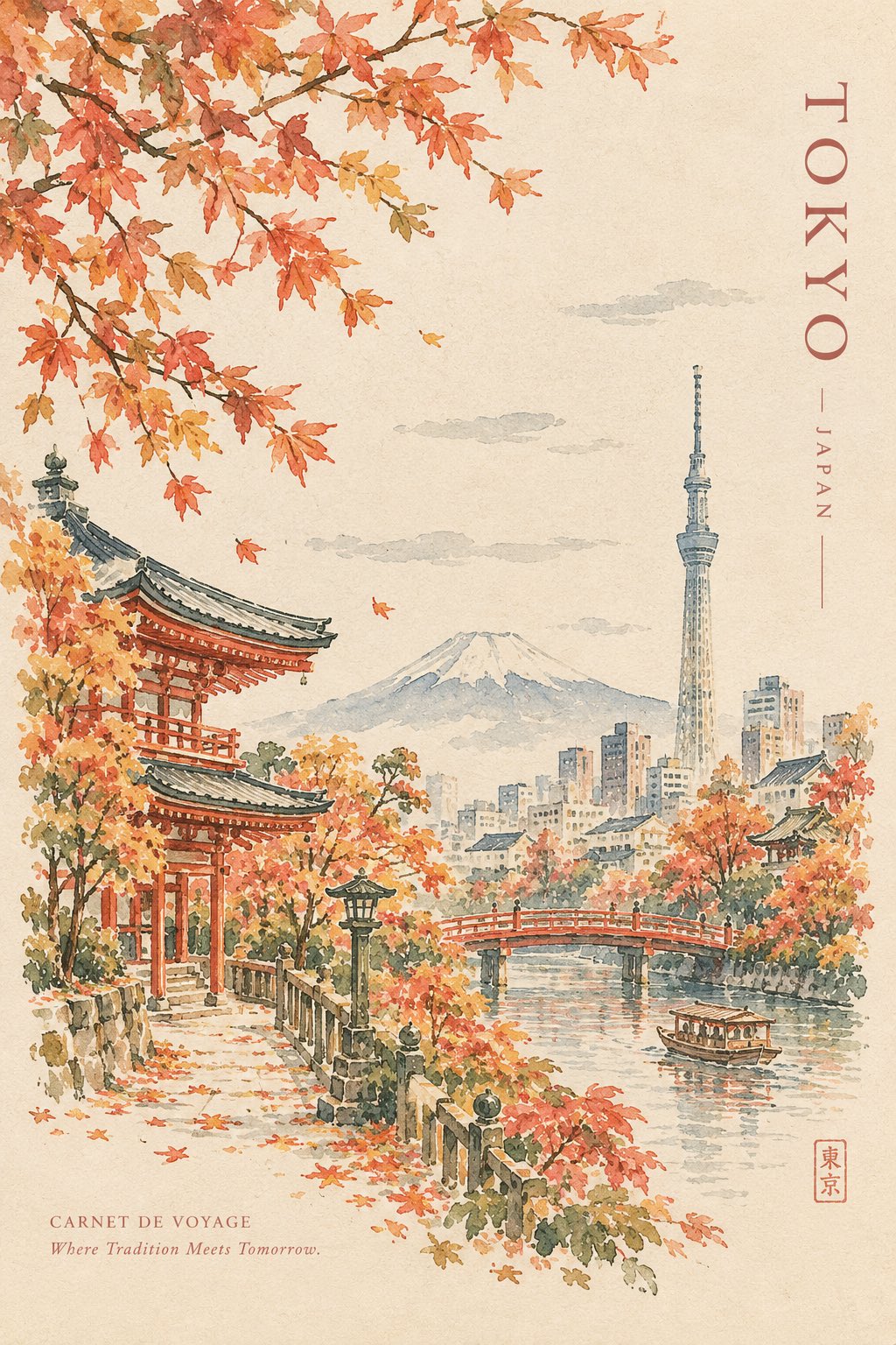 빈티지 수채화 여행 저널 표지 — AI image prompt — GPT Image 2.5 — Watercolor, Vintage, Minimalist - 2