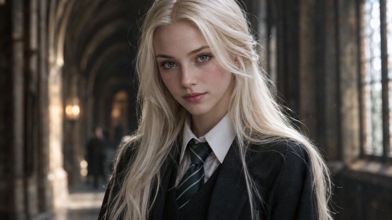 Female Draco Malfoy Slytherin Portrait — AI image prompt — GPT Image 2.5 — Character, Cinematic, Portrait - 4