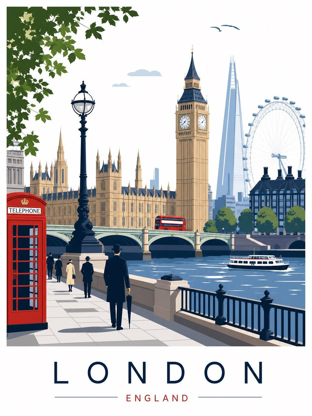 Vintage Illustrated City Travel Poster — AI image prompt — GPT Image 2.5 — Vector, Poster, Vintage - 2