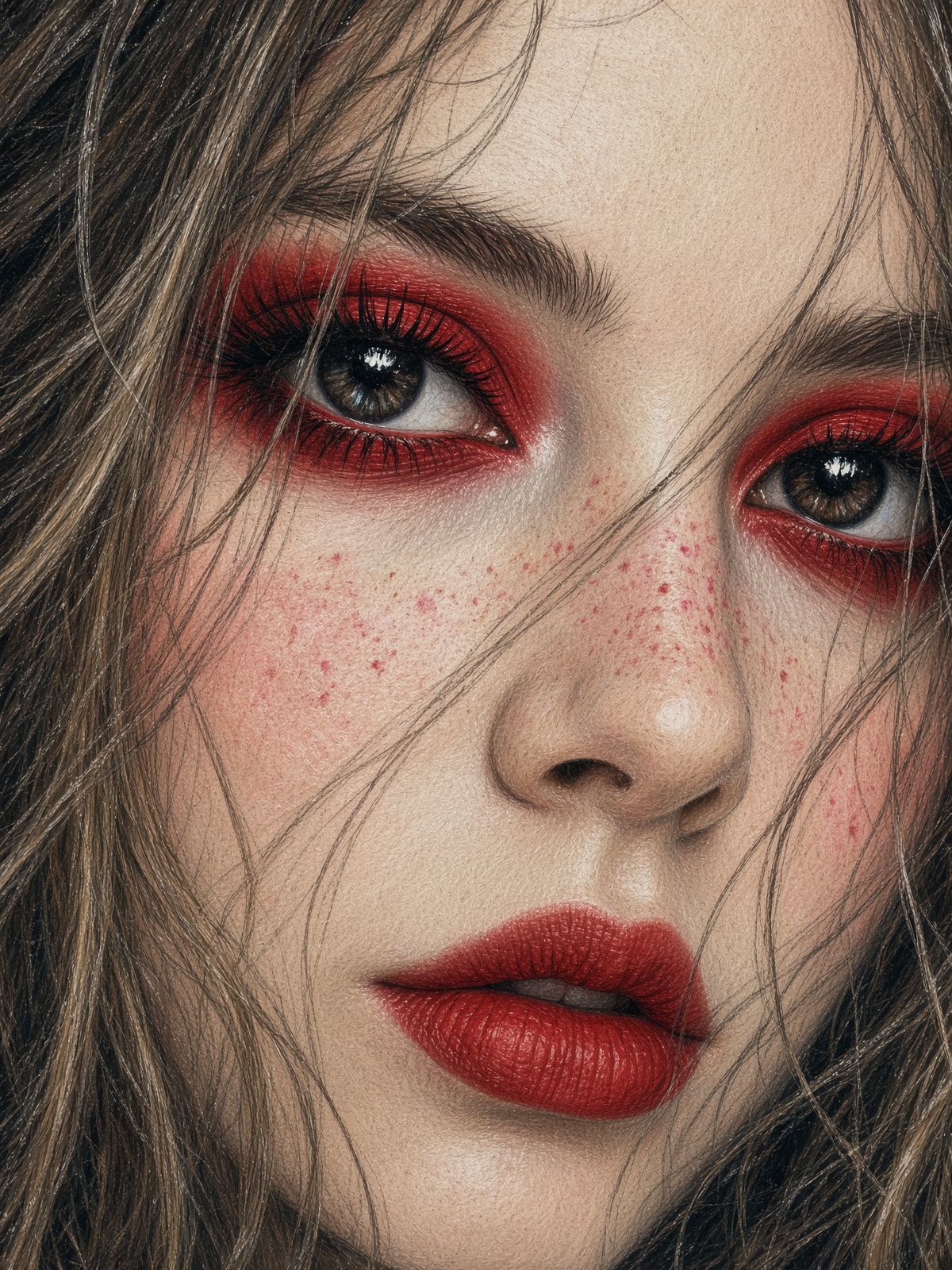 A hyper-detailed illustration in the style of a traditional drawing—using colored pencils, chalk, an — AI image prompt — Grok Imagine 2