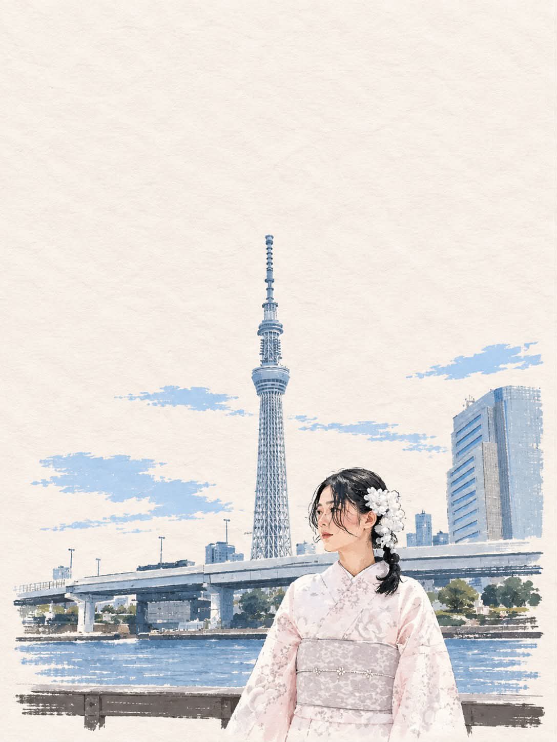 日式水彩旅行手账插画 — AI image prompt — GPT Image 2.5 — Anime, Watercolor, Vintage - 2