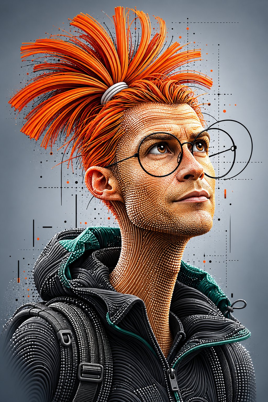 3D串珠漫画肖像 — AI image prompt — GPT Image 2.5 — Digital Art, 3D Render, Portrait - 3